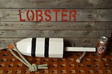 Maine Lobster Buoy in White with Black Stripes.