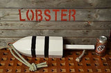 Maine Lobster Buoy in White with Black Stripes.