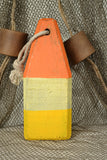 Lobster Buoy In Orange, White and Yellow